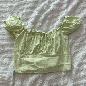 Zara top. Light green with a little puffy sleeve. Light green.